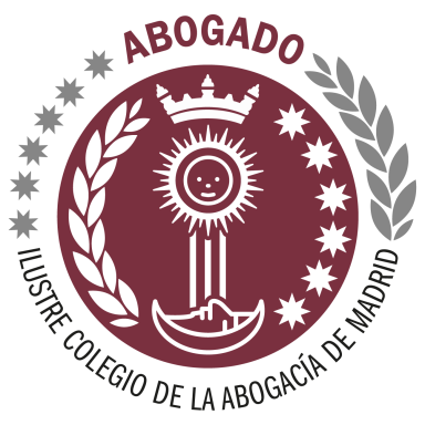 Logo García Monge Abogados Madrid y Ávila: escudo circular en tonos granates y grises